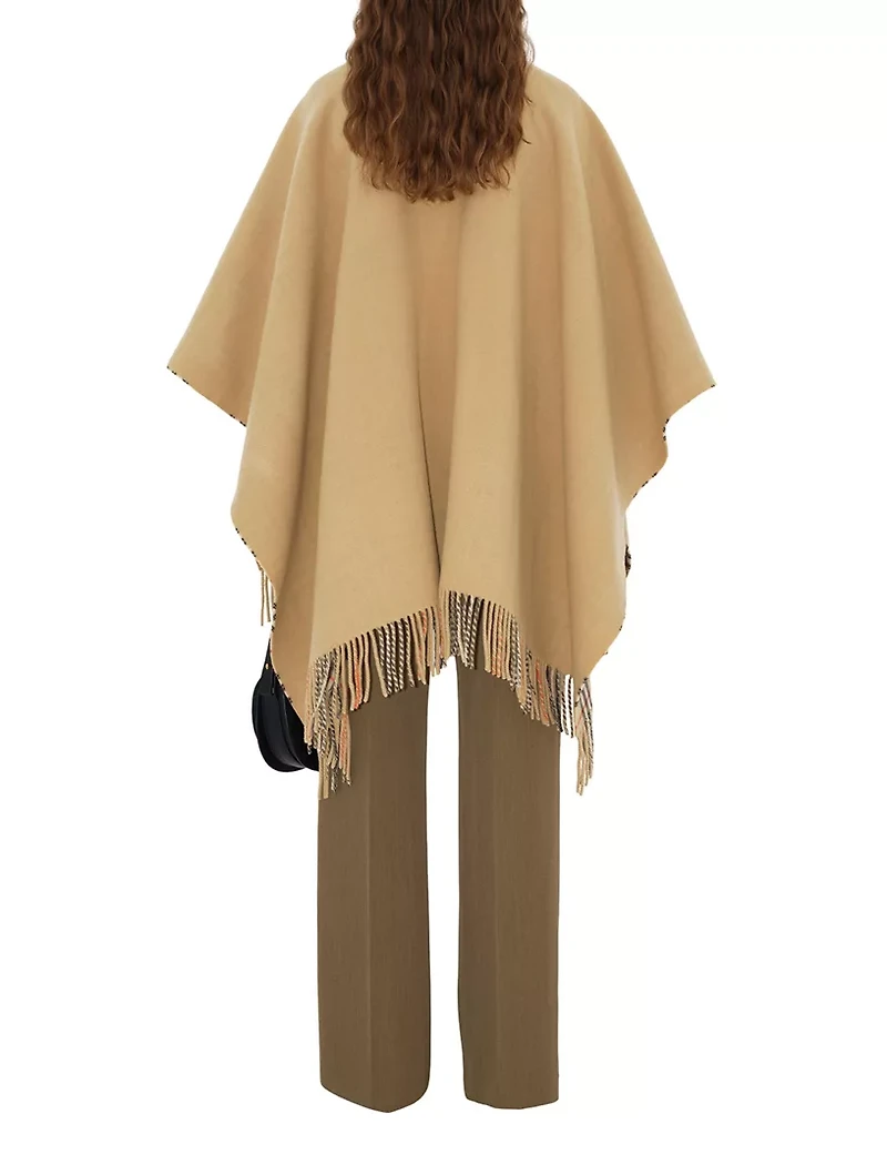 Check Wool Cape