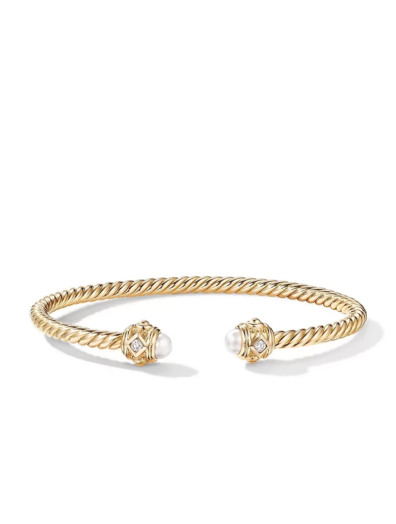 Renaissance Color Bracelet 18k Yellow Gold With Pearls And Diamonds