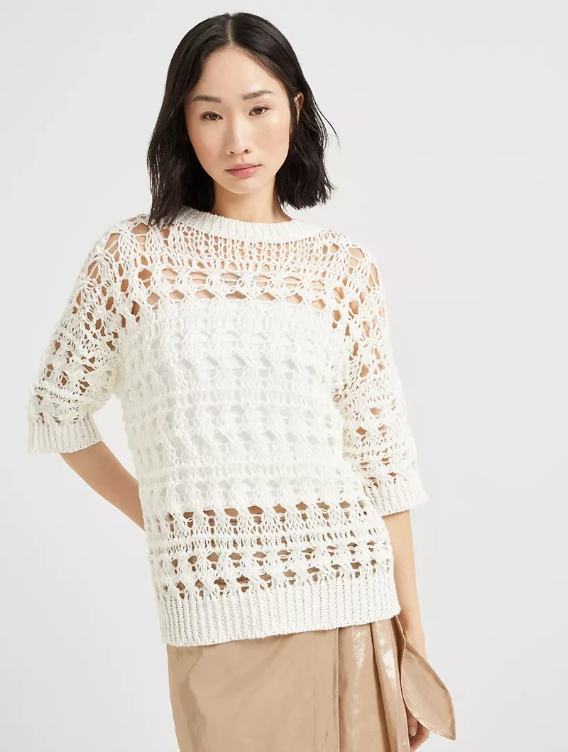 Textured Net Sweater