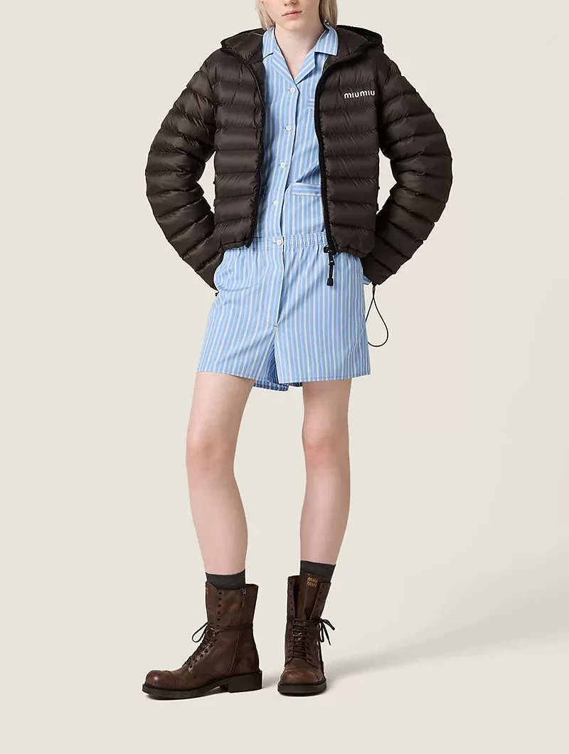 Light Pongé Down Hoodie Jacket