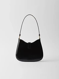 Prada Cleo Brushed Leather Shoulder Bag With Clasp Closure