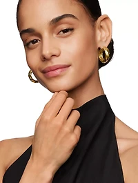 Cable Edge® Hoop Earrings In 18k Yellow Gold, 28.9mm