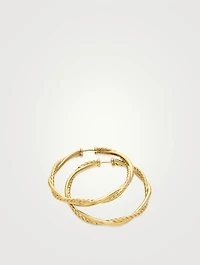 Infinity Hoop Earrings In 18k Yellow Gold With Diamonds, 42mm