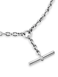 Dy Mercer® Petite Toggle Chain Necklace Sterling Silver With Diamonds, 4.5mm