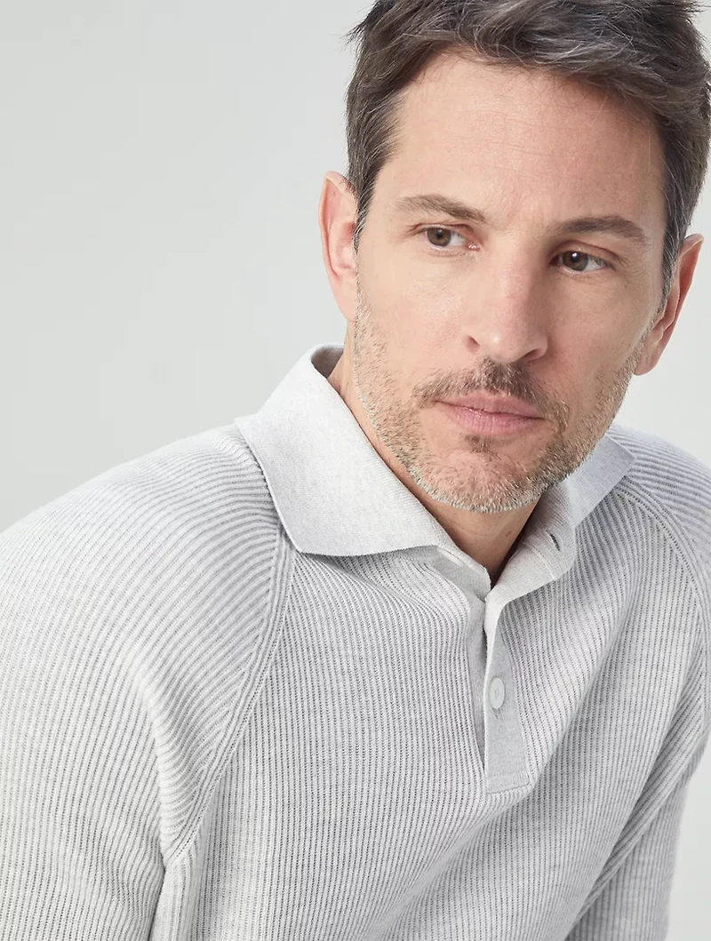 Cotton Polo-style Sweater