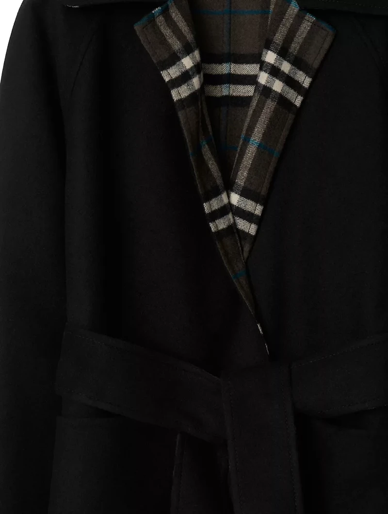 Reversible Wool Wrap Coat