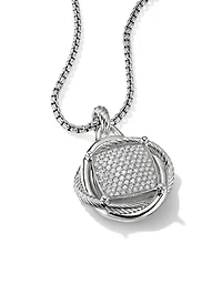 Infinity Pendant In Sterling Silver With Pavé Diamonds