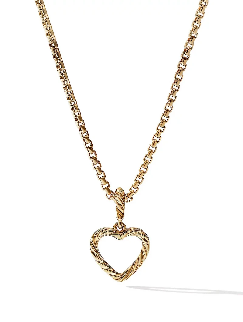 Heart Amulet In 18k Yellow Gold With Pavé Diamonds