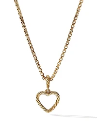 Heart Amulet In 18k Yellow Gold With Pavé Diamonds