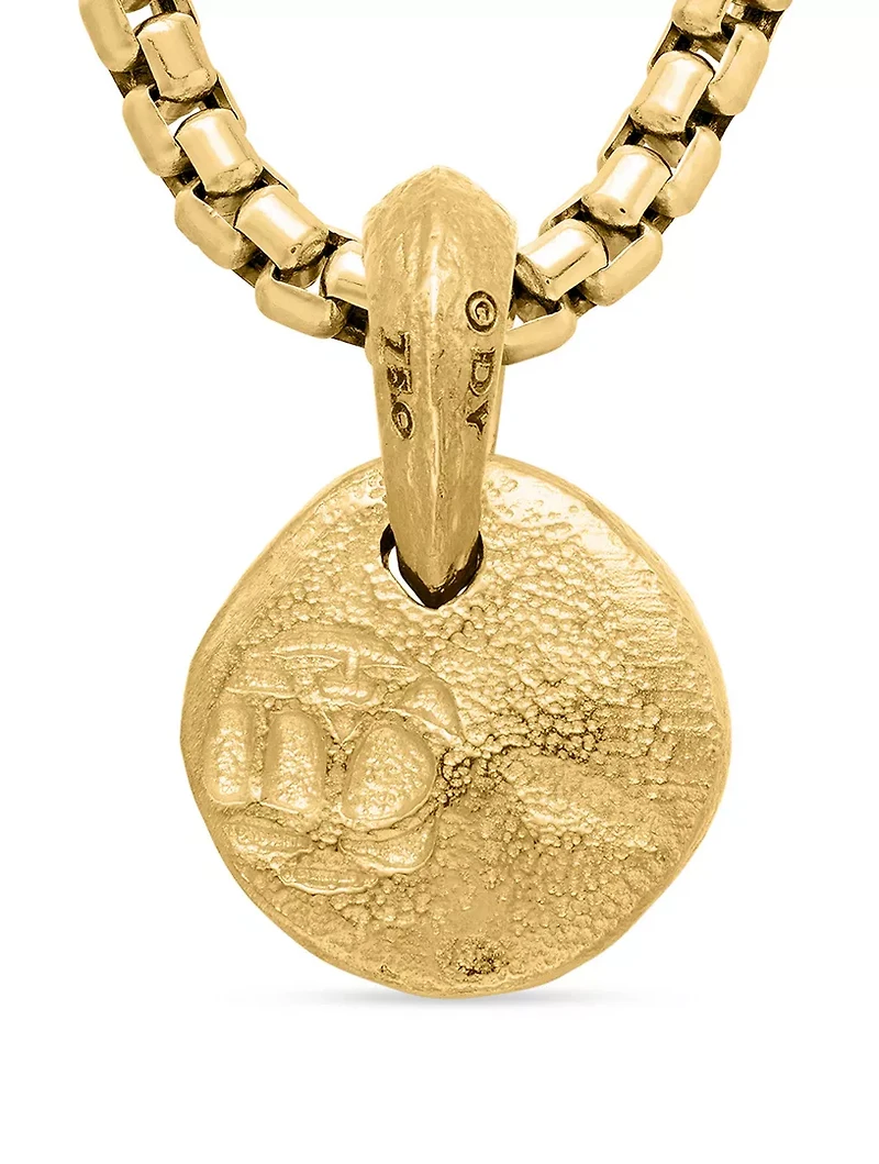 Shipwreck Coin Amulet In 18k Yellow Gold With Cognac Diamonds, 10.5mm