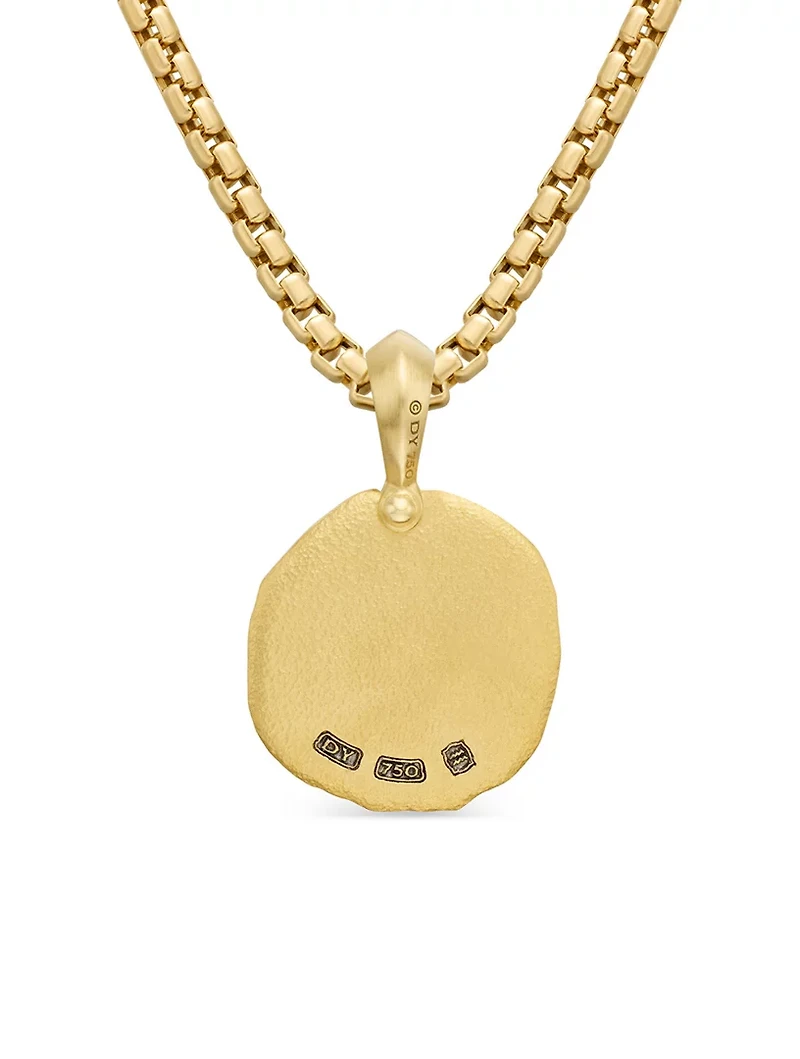 Aquarius Amulet In 18k Yellow Gold, 27mm