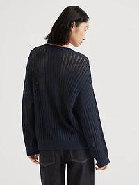 Ribbed Openwork Sweater