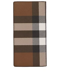 Check And Leather Continental Wallet