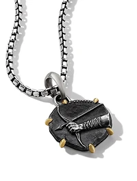 Sagittarius Amulet In Sterling Silver With 18k Yellow Gold