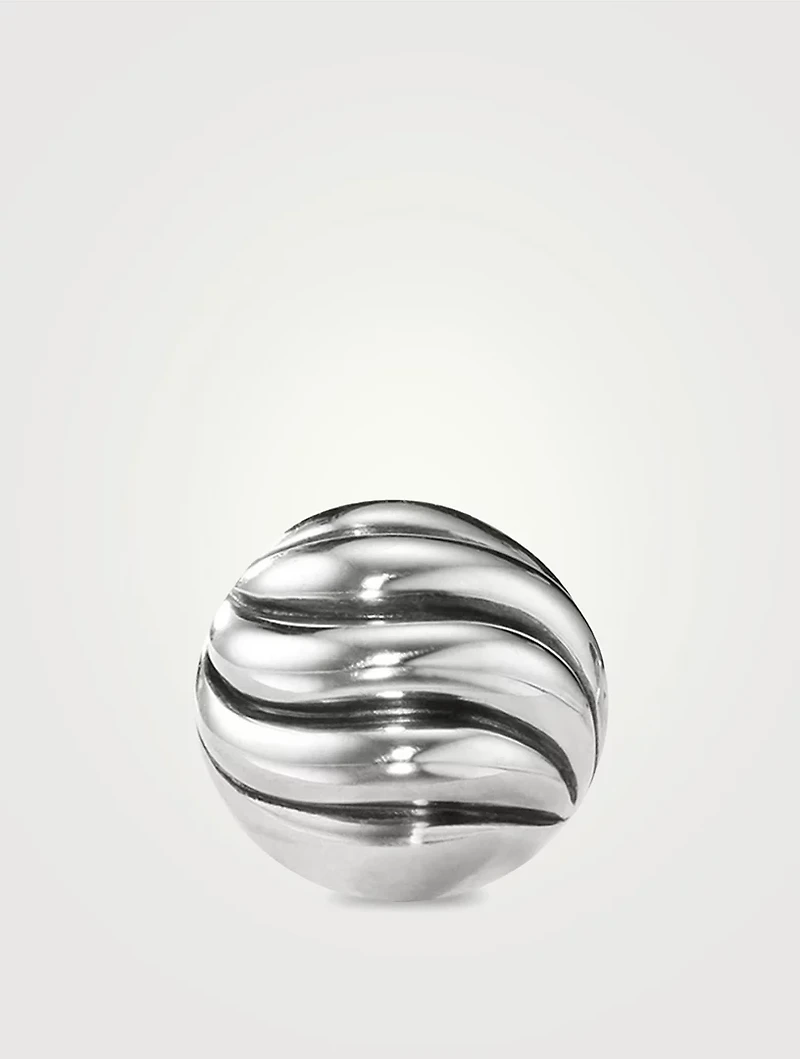 Sculpted Cable Stud Earrings In Sterling Silver, 8mm