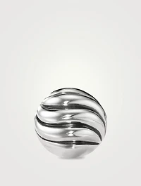 Sculpted Cable Stud Earrings In Sterling Silver, 8mm
