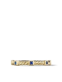 Cable Collectibles® Stack Ring 18k Yellow Gold With Blue Sapphires