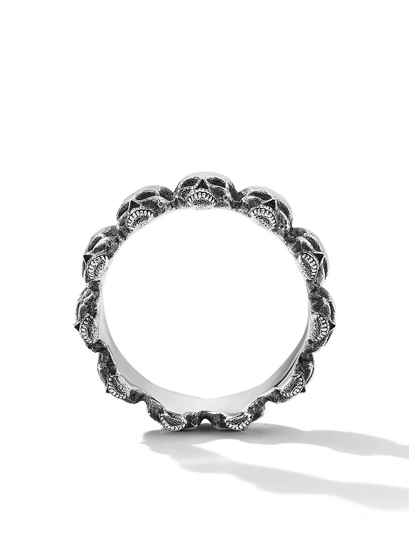 Memento Mori Skull Band Ring Sterling Silver