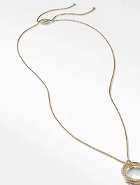Crossover Pendant Necklace In 18k Yellow Gold With Pavé Diamonds