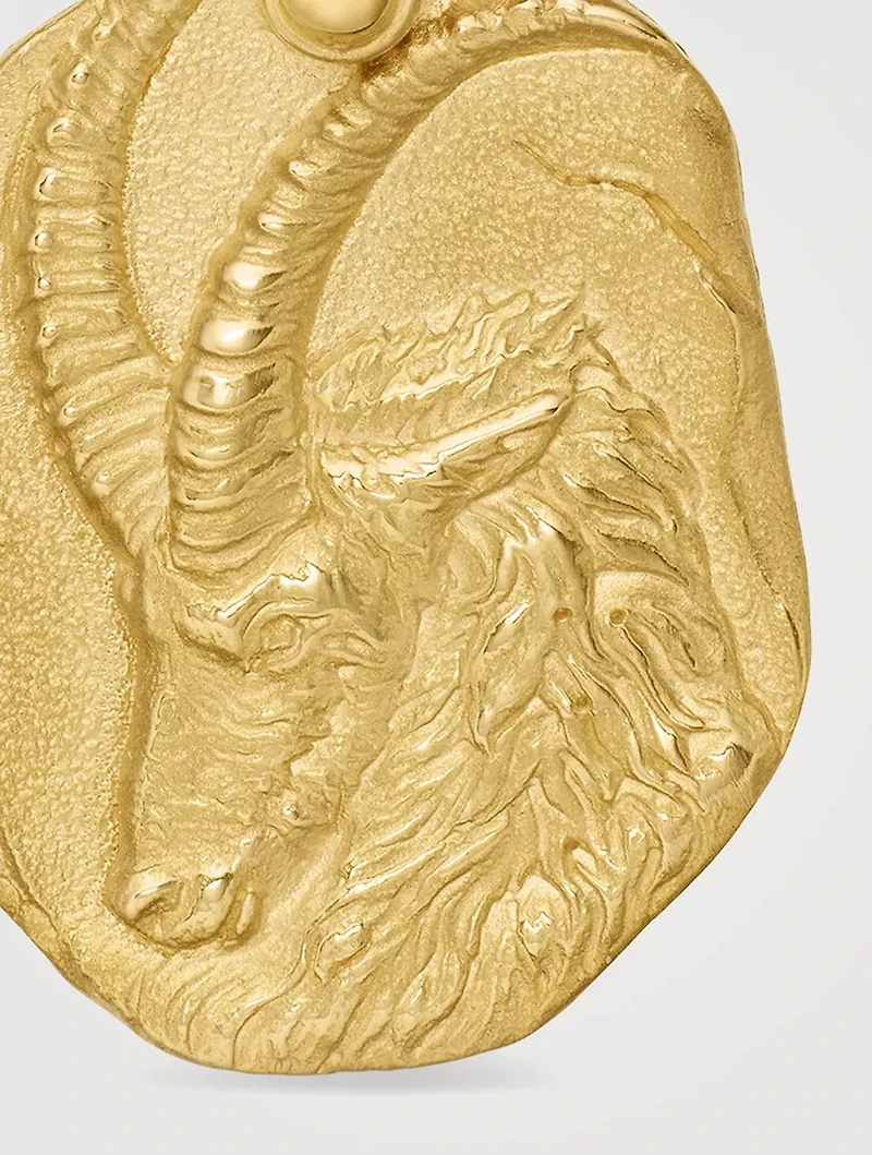 Capricorn Amulet In 18k Yellow Gold, 27mm