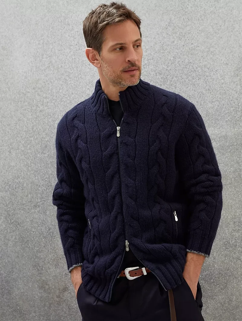 Cashmere Feather Yarn Cardigan