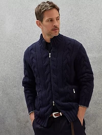 Cashmere Feather Yarn Cardigan