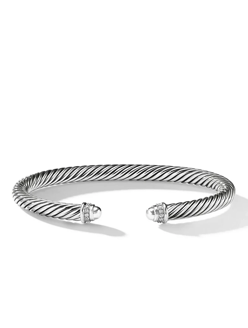Cable Classics Bracelet Sterling Silver With Pavé Diamonds