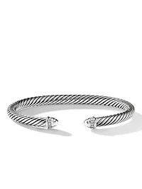 Cable Classics Bracelet Sterling Silver With Pavé Diamonds