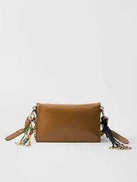 Prada Soft Sound Small Leather Shoulder Bag With Charms