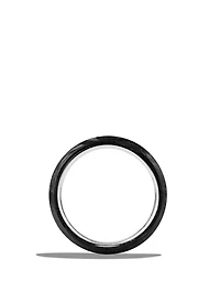 Beveled Band Ring Sterling Silver With Forged Carbon