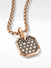 Roman Amulet In 18k Rose Gold With Pavé Cognac Diamonds