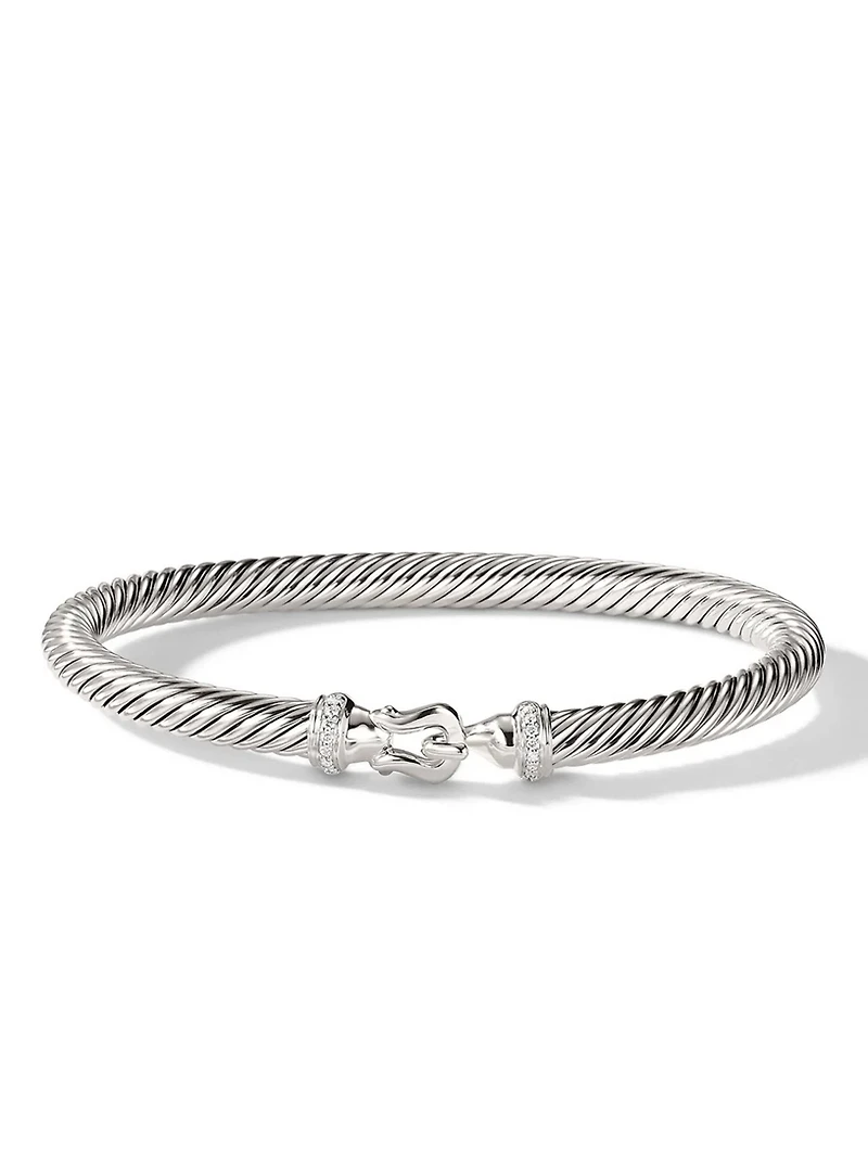 Buckle Bracelet Sterling Silver With Pavé Diamonds
