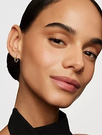 Petite Infinity Huggie Hoop Earrings In Sterling Silver With 14k Yellow Gold, 3mm