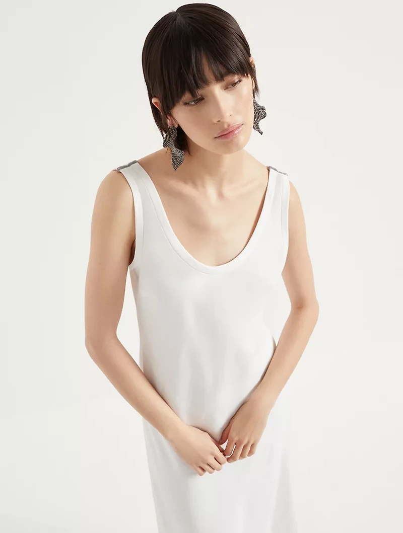 Fluid Twill Tank Dress