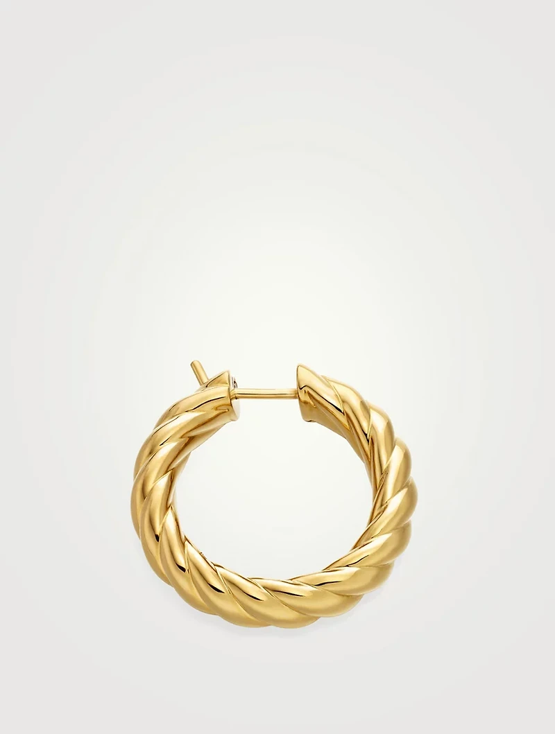 Sculpted Cable Hoop Earrings In 18k Yellow Gold