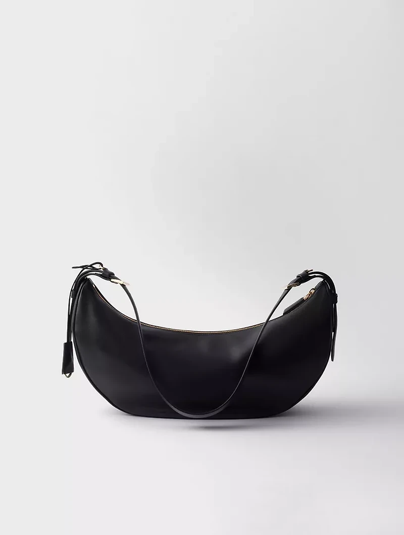 Prada Demi-lune Large Leather Shoulder Bag