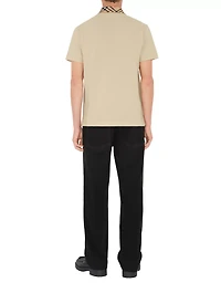 Check Collar Cotton Polo Shirt