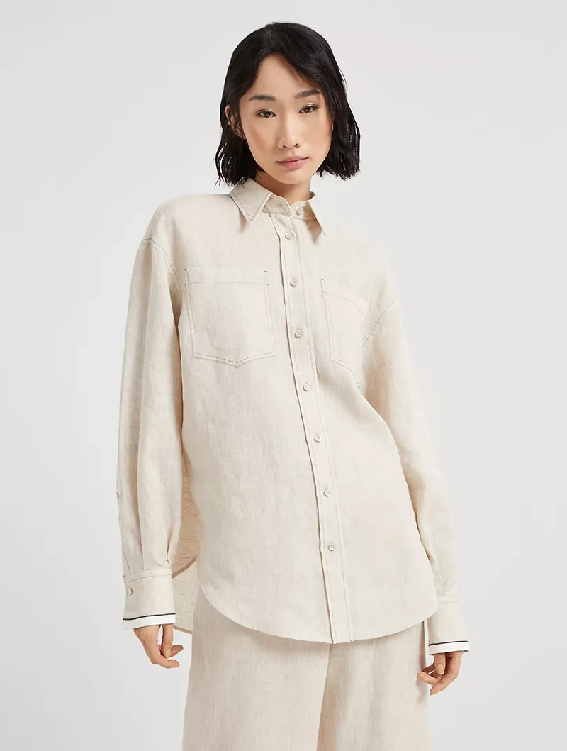 Linen Shirt With Monili