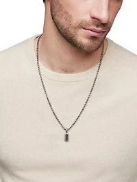 Streamline® Amulet In Sterling Silver With Black Diamonds, 17mm