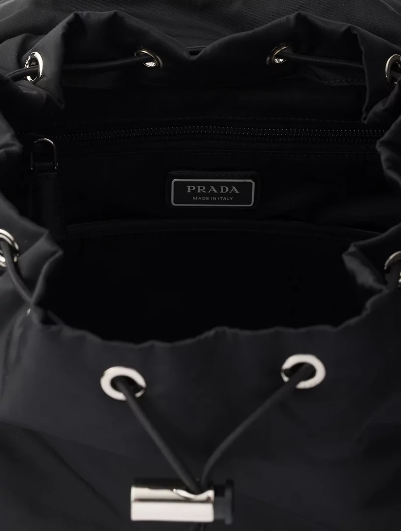 Re-nylon And Leather Backpack