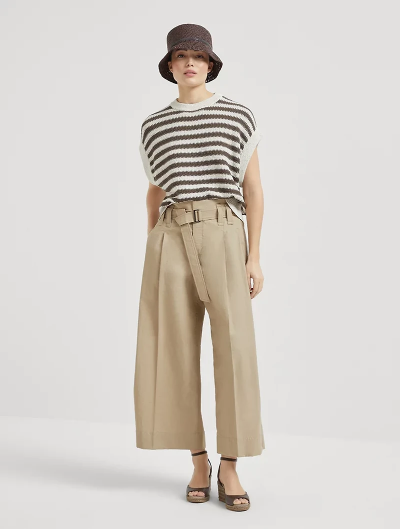Cropped Pleated Trousers