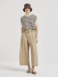 Cropped Pleated Trousers