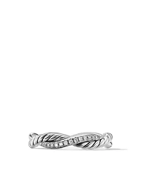Petite Infinity Band Ring Sterling Silver With Pavé Diamonds