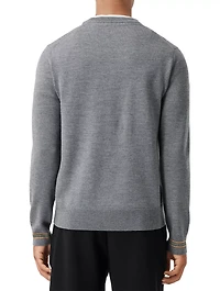 Icon Stripe Trim Wool Sweater
