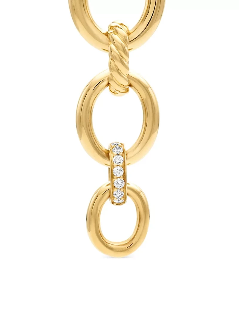 Dy Mercer® Linked Drop Earrings In 18k Yellow Gold With Diamonds, 68mm