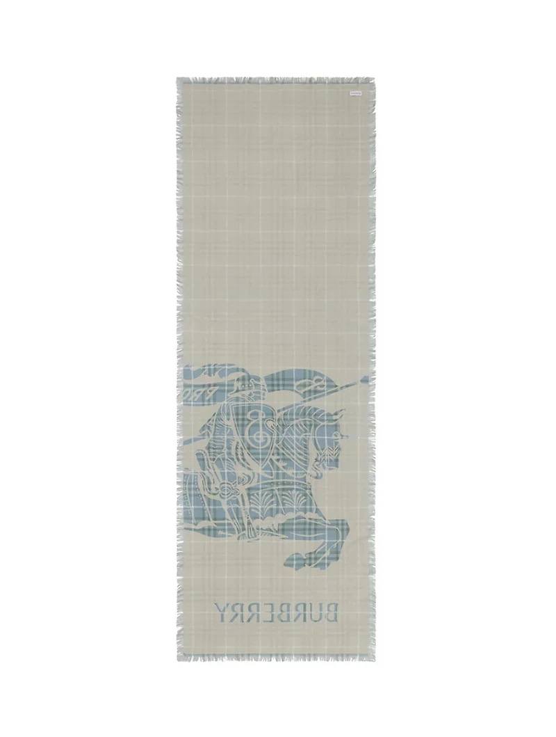 Wide Ekd Check Wool Scarf