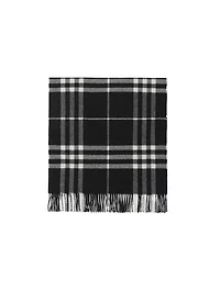 Wide Check Cashmere Scarf
