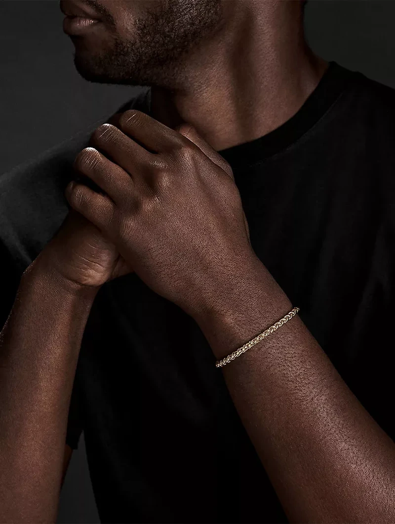 Wheat Chain Bracelet 18k Yellow Gold