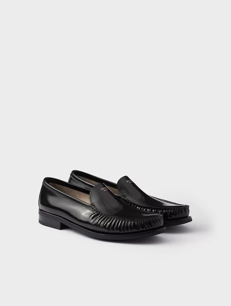 Brushed Leather Loafers