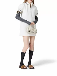 Bonded Piqué And Technical Jersey Dress